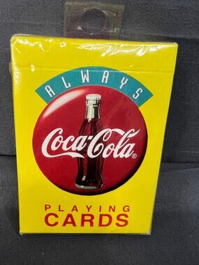 Coca-Cola Deck of Playing Cards Always Yellow Cards Bicycle NIP Vintage USA
